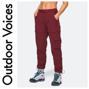 Outdoor Voices Rectrek Zip Off Pants Shorts Maroon